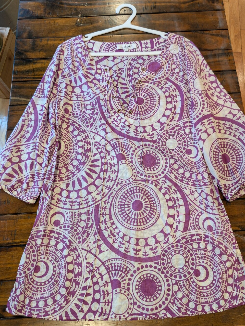 Tibi Mandala Lace Up Coverup Tunic